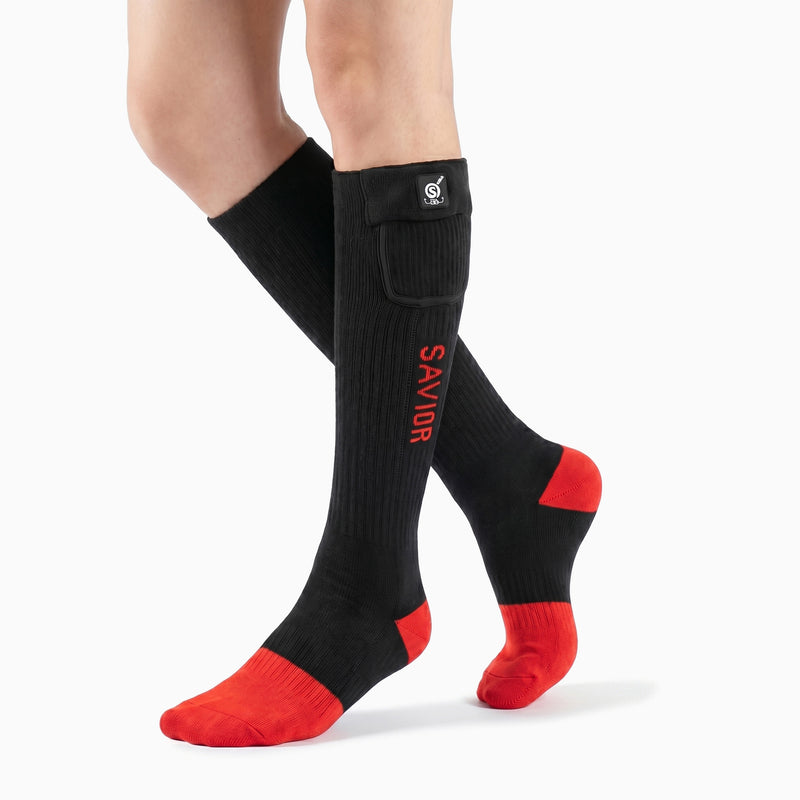Laden Sie das Bild in Galerie -Viewer, SS06R Beheizbare Socken Rot-Schwarz
