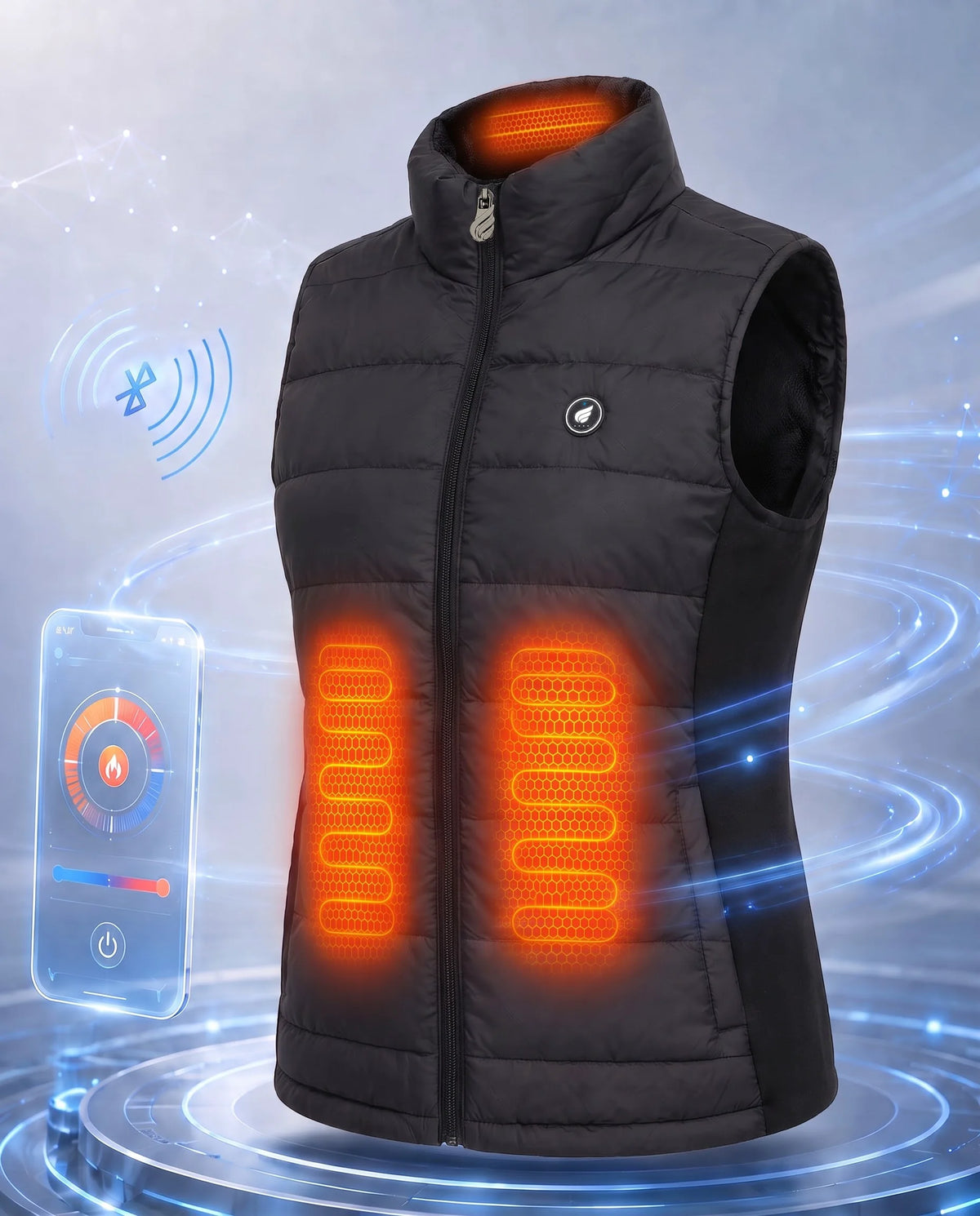 Smarte App-Steuerung – SAVIOR HEAT beheizbare Damenweste mit elastischen Seiteneins?tzen