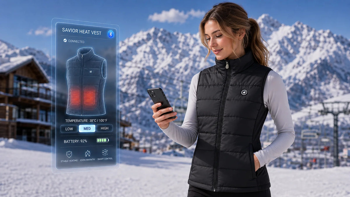 Weitere Produktdetails – SAVIOR HEAT beheizbare Damenweste mit elastischen Seiteneins?tzen