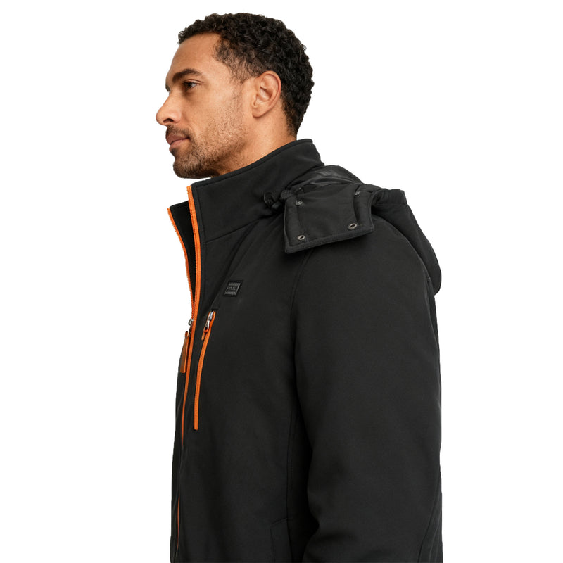 Laden Sie das Bild in Galerie -Viewer, Orangefarbene isolierte Jacke mit Reißverschluss für Männer
