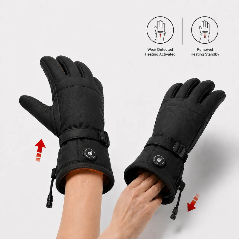 Beheizbare Handschuhe mit Trageerkennung und Standby-Funktion beim Ausziehen