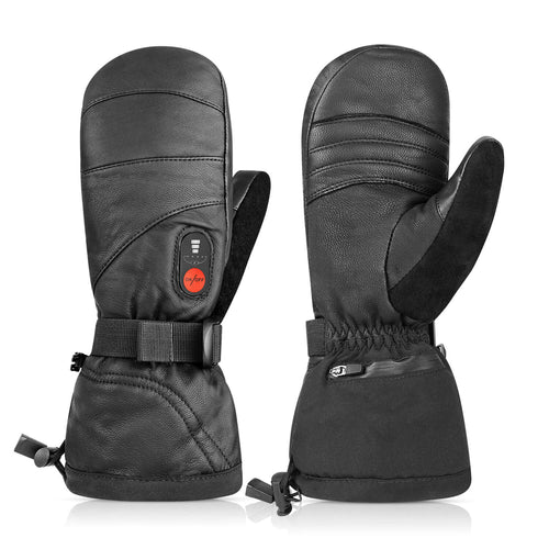 S38 Heated leather mittens