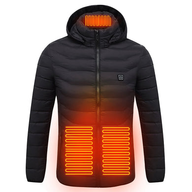 Smart Heating Baumwoll-Kapuzen-Thermojacke für Frauen