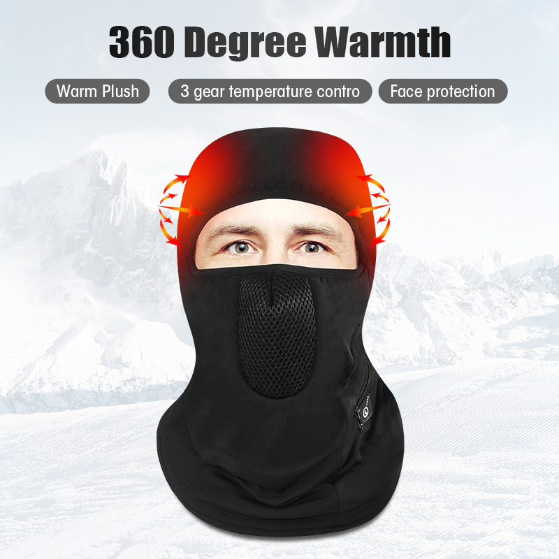 Laden Sie das Bild in Galerie -Viewer, Savior Beheizte Skimaske mit Batterie Elektrische Warme Mütze Outdoor Sport Snowboard Hals Warm
