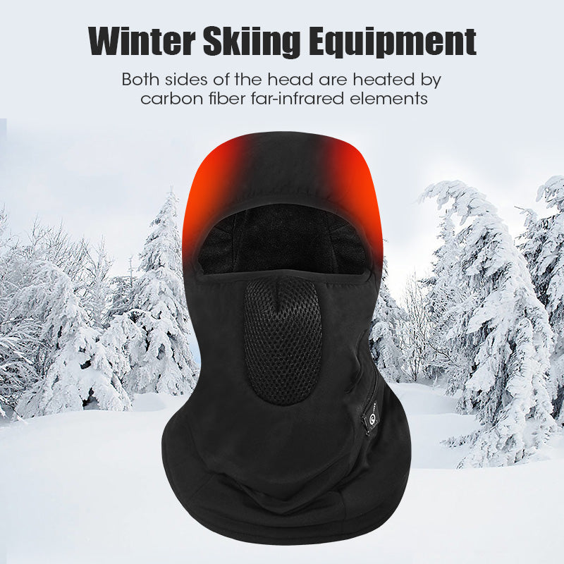Laden Sie das Bild in Galerie -Viewer, Savior Beheizte Skimaske mit Batterie Elektrische Warme Mütze Outdoor Sport Snowboard Hals Warm
