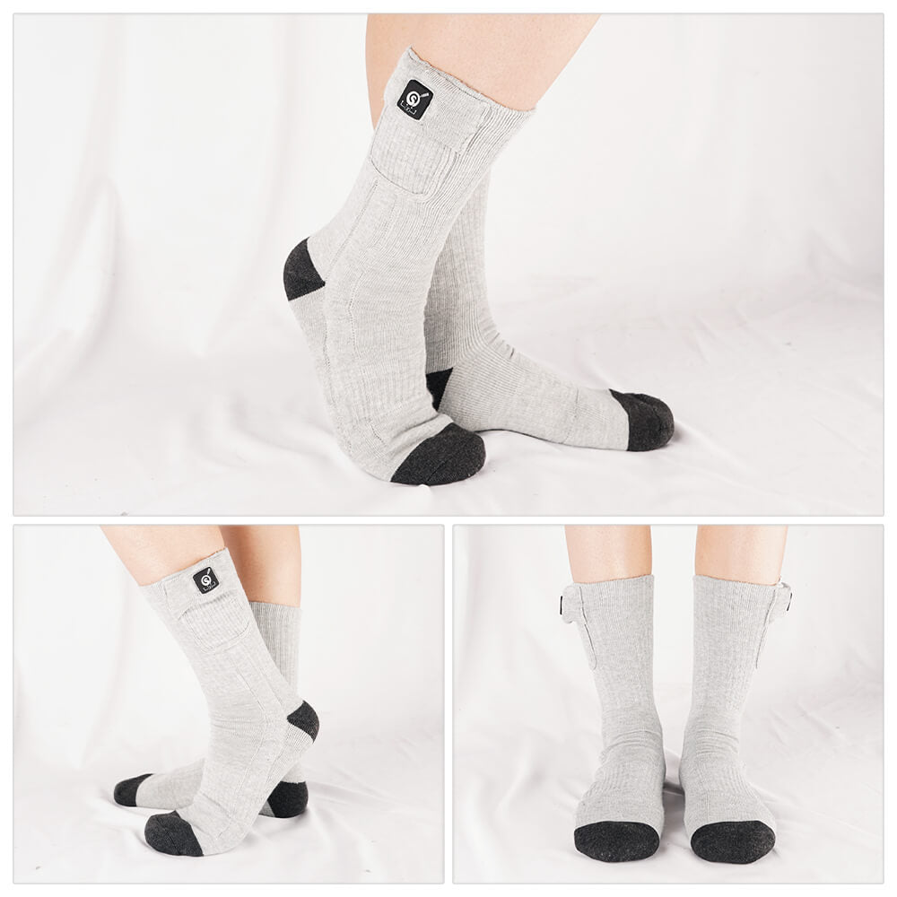SS01G Heated Socks Mid-Cut Gray