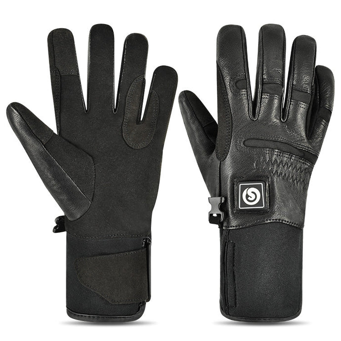 S37 Beheizte Handschuhe aus mitteldickem Schafsleder