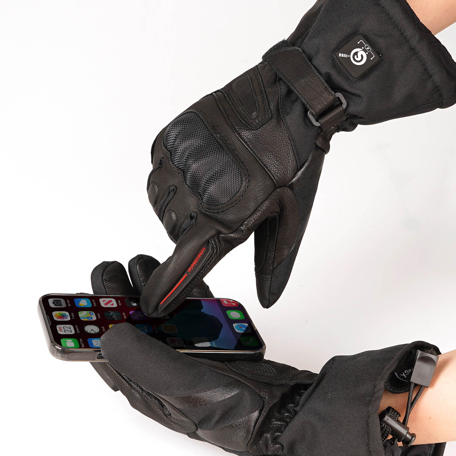 SDW03 Beheizbare Motorradhandschuhe mit Hartschalen-Schutz